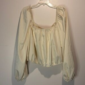 Eloquii NWT Textured Puff Sleeve Off the Shoulder Long Sleeve Blouse Top Size 24